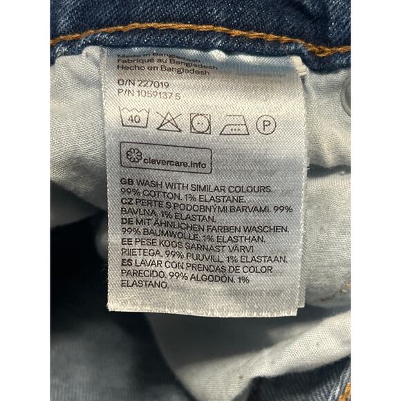 H&M Women's Blue High Waisted Raw Hem Casual Bootcut Flared Denim Jeans Size 2 - Picture 5 of 5